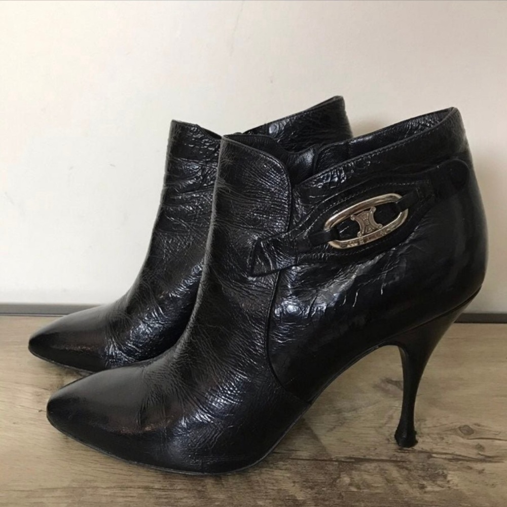CELINE Patent Leather Ankle Boot 38.5